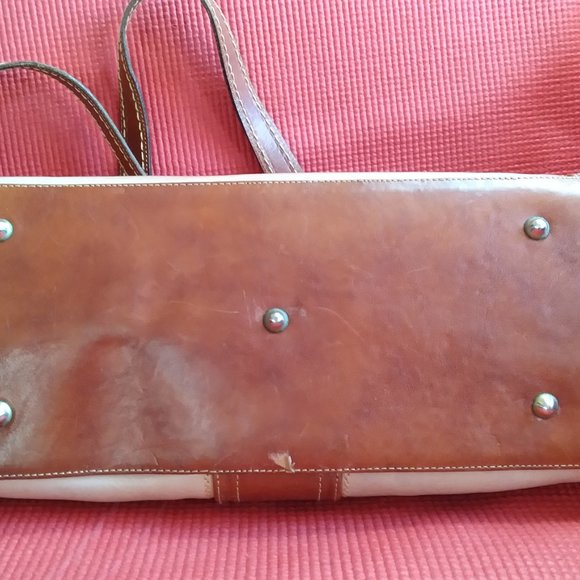 MARINO ORLANDI Italian Leather shoulder bag Pale Plum & Brown - Picture 6 of 12